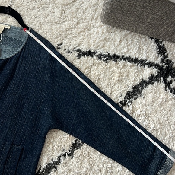 NWT Eileen Fisher Denim Round Neck Short Jacket - Picture 9 of 9